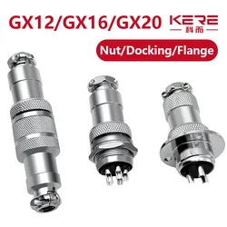 5pcs GX12 GX16 GX20 2 3 4 5 6 7 8 9 10Pin Male Female Butting Wire Cable Circular Aviation Socket Plug Panel Connector