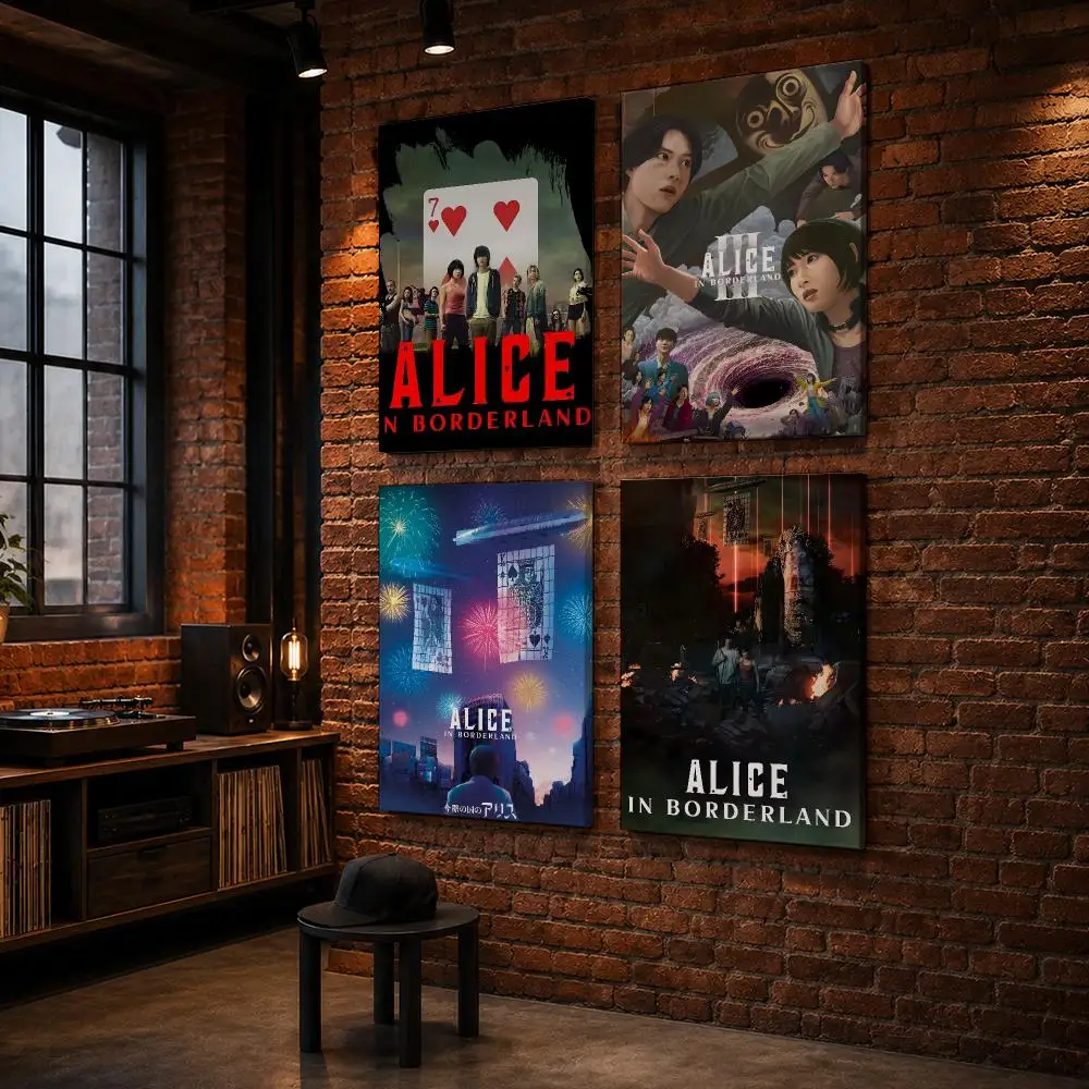Alice In B-Borderland Show Framed Wall Painting Wood Framed Wall Art Print For Bedroom Living Room Hallway Office Home Decor