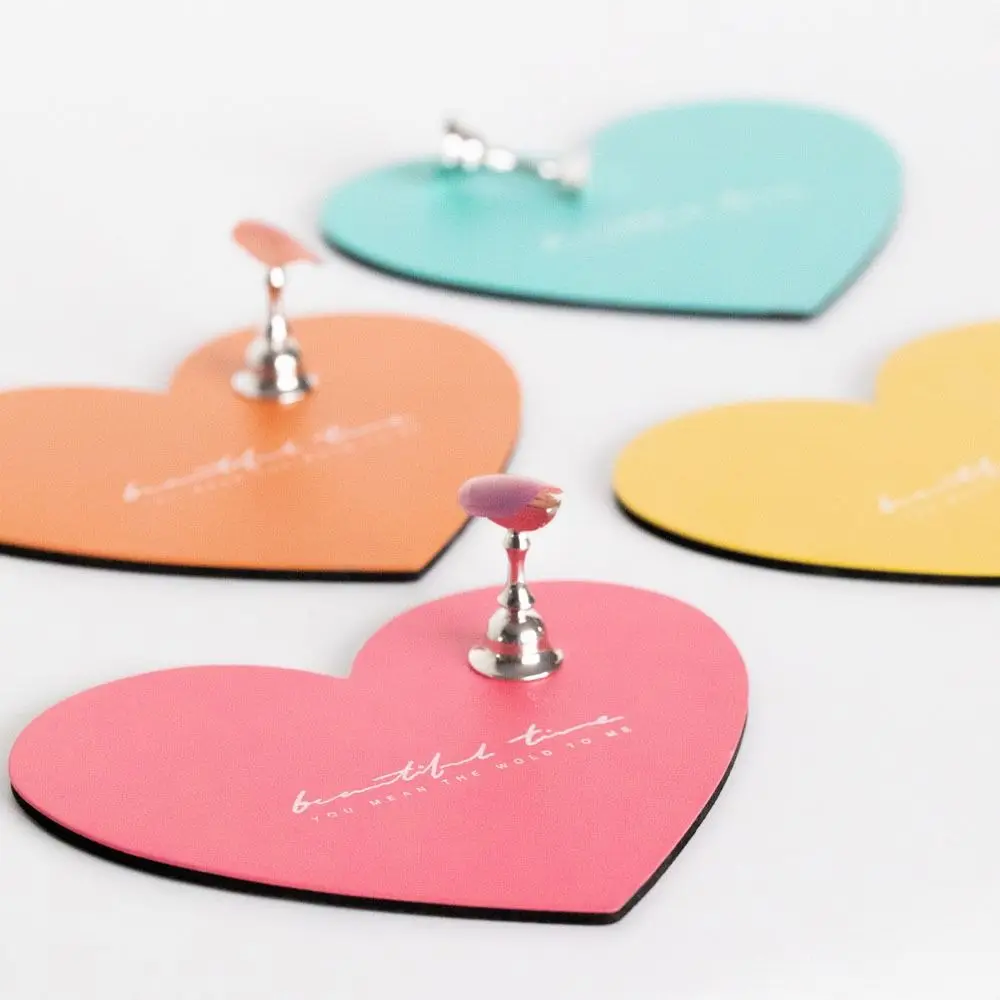 Nail Art Display Nail Showing Shelf Magnetic Stainless Steel Stainless Steel Coaster Heart Shape DIY Nails Accessories