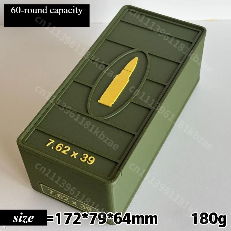 Sliding Cover Version 3D Printed 7.62mm Bullet Storage Box Desktop Storage Box, Gift for Military Enthusiasts, Just An Empty Box