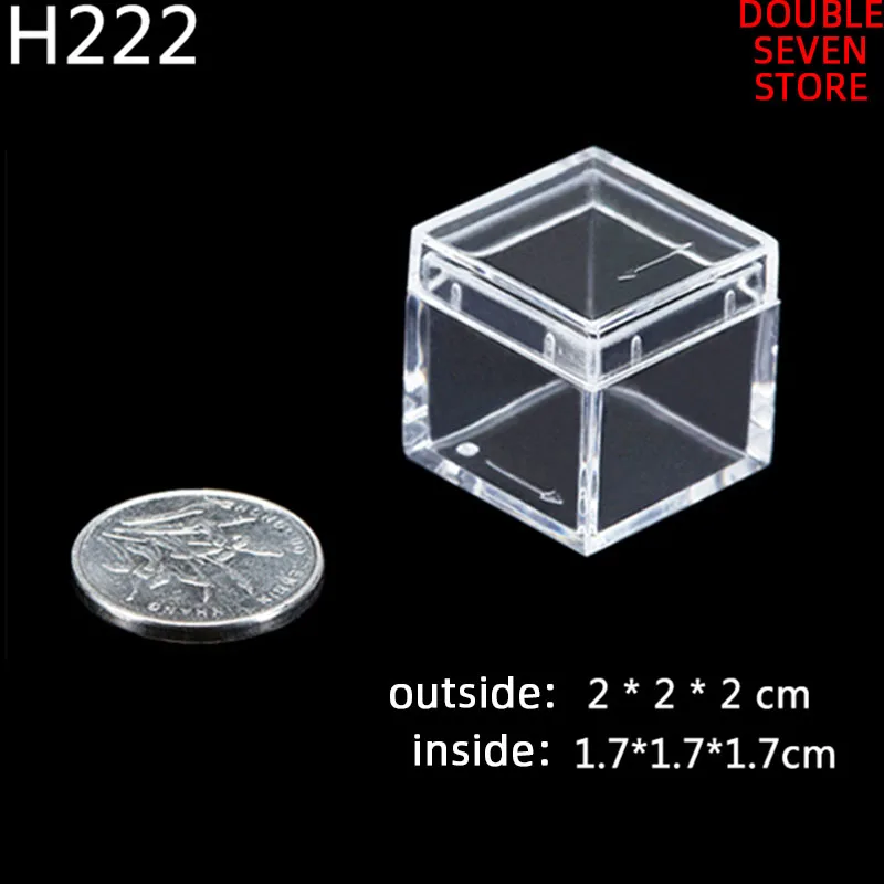 Inside 2*2*2cm High transparent chip box mini plastic box PS storage box