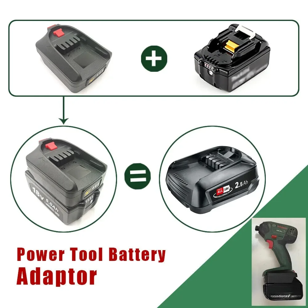 Imagem -02 - Adaptador Conversor de Bateria para Makita Ferramenta de Broca Elétrica Bateria de Lítio para Bosch Pba 18v c Li-ion