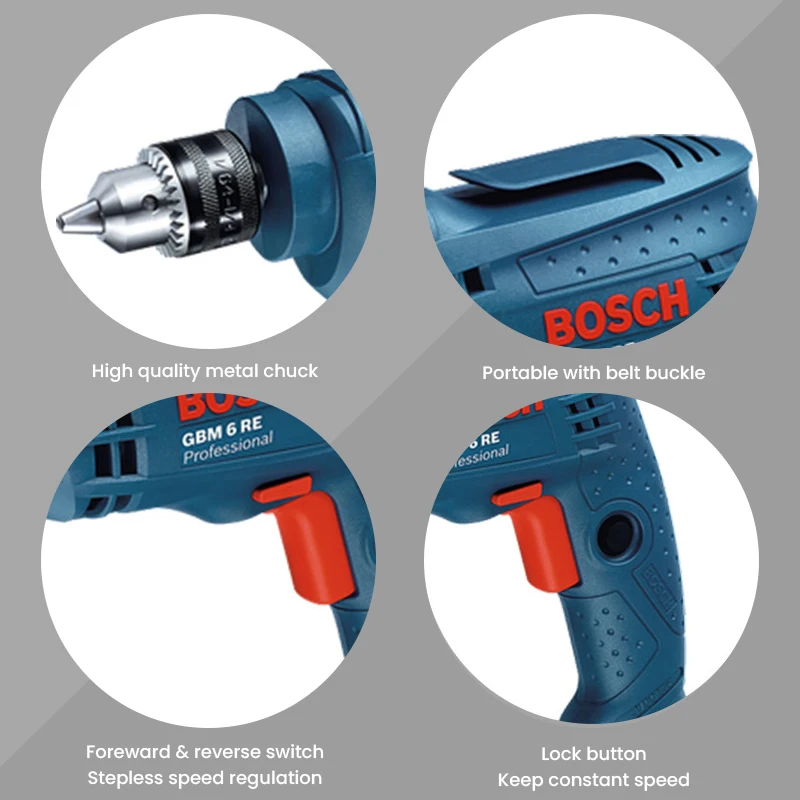 Bosch Electric Drill Mini Screwdriver Adjustable Speed Rotary Impact Drill Strong Power Tools 220V Professional Drilling Machine