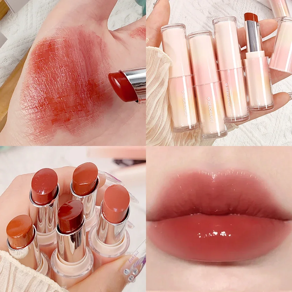 8 Colors Jelly Lip Glaze Mirror Water Lipstick Long Lasting Moisturising Lipstick Pen Waterproof Non-stick Cup Korean Cosmetics