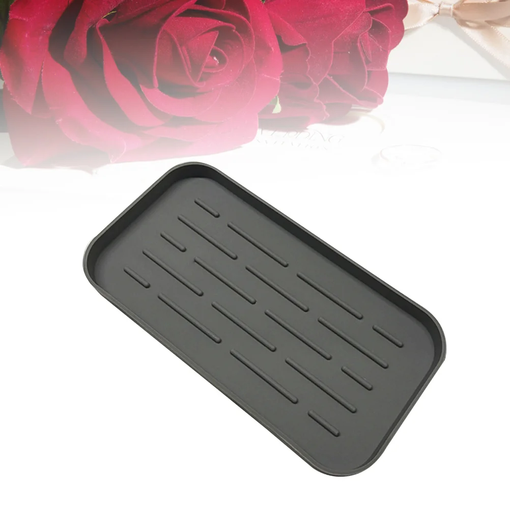 

Drain Tray Dish Drainers Kitchen Sink Mat for Strainer Drying Rack Grey Mats Dishes