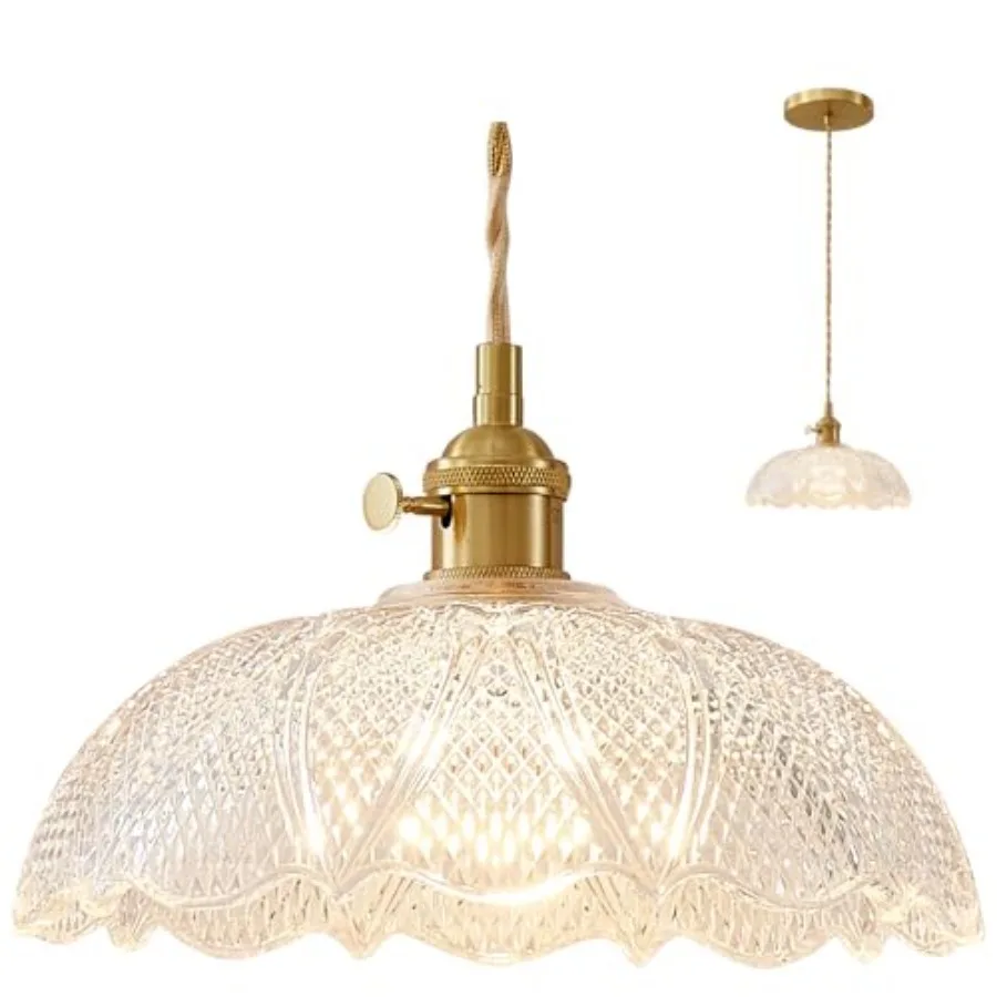 

Hanging Lamp9.8 Inch Pendant Lights Kitchen Island Braided Cord Hanging Pendant Light Flower Lampshade Vintage Hanging Lamp Far