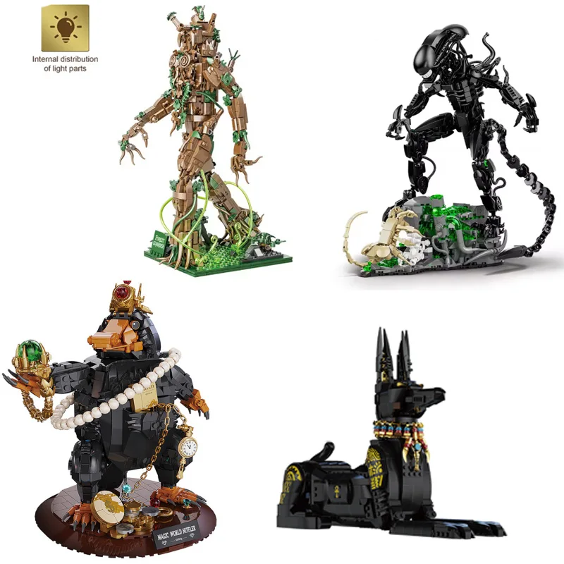 

Волшебный мир, модель животного/монстра, строительные блоки, креативное мультяшное дерево, человек для мальчиков, собранные, коллекционные кирпичи MOC, игрушки, подарки