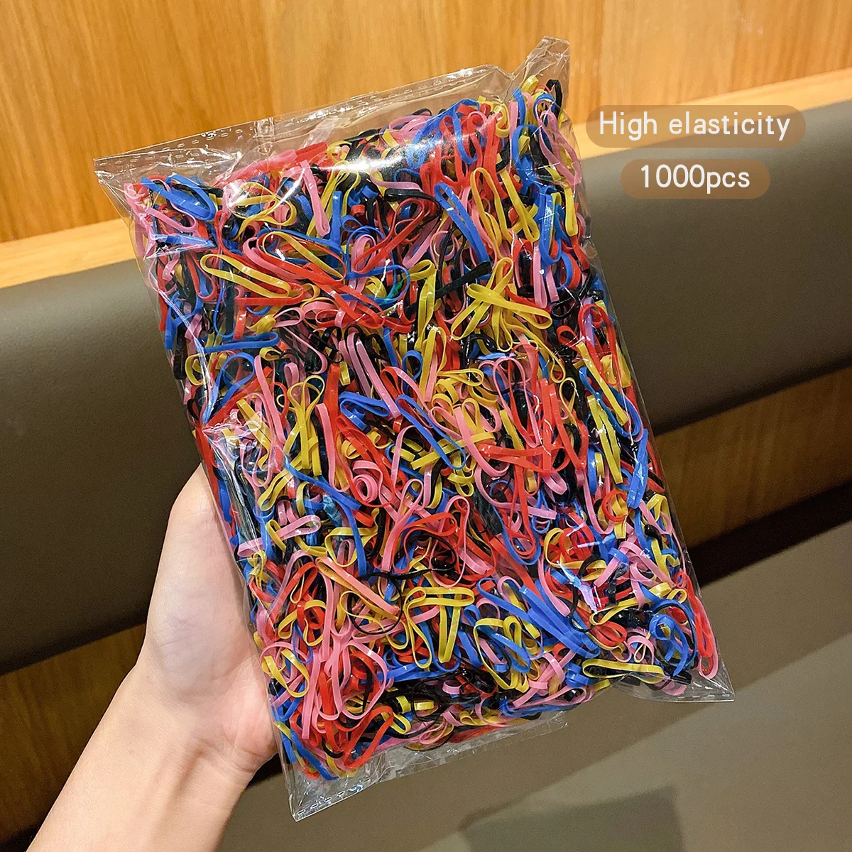 1000 pieces of black and colored rubber bands, basic rubber bands, hair accessories suitable for daily use