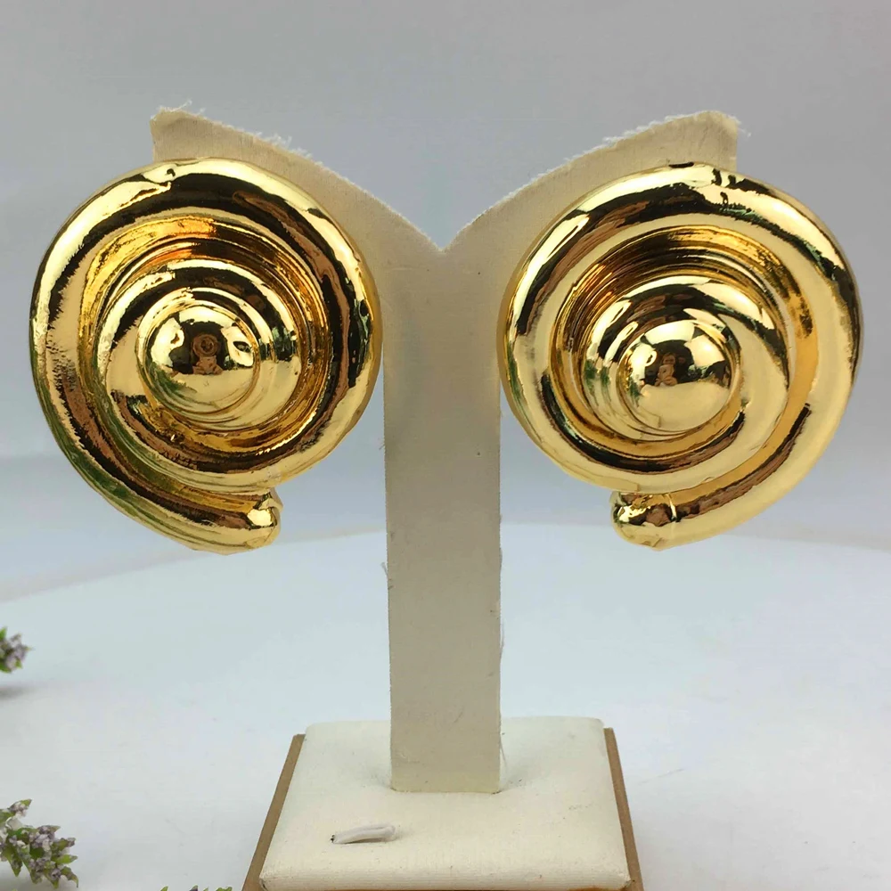 إيما-أقراط متدلية كبيرة للنساء ، أقراط هندسية جذابة ، إكسسوارات مجوهرات كبيرة الحجم ، لون ذهبي ، موضة إيطالية #2