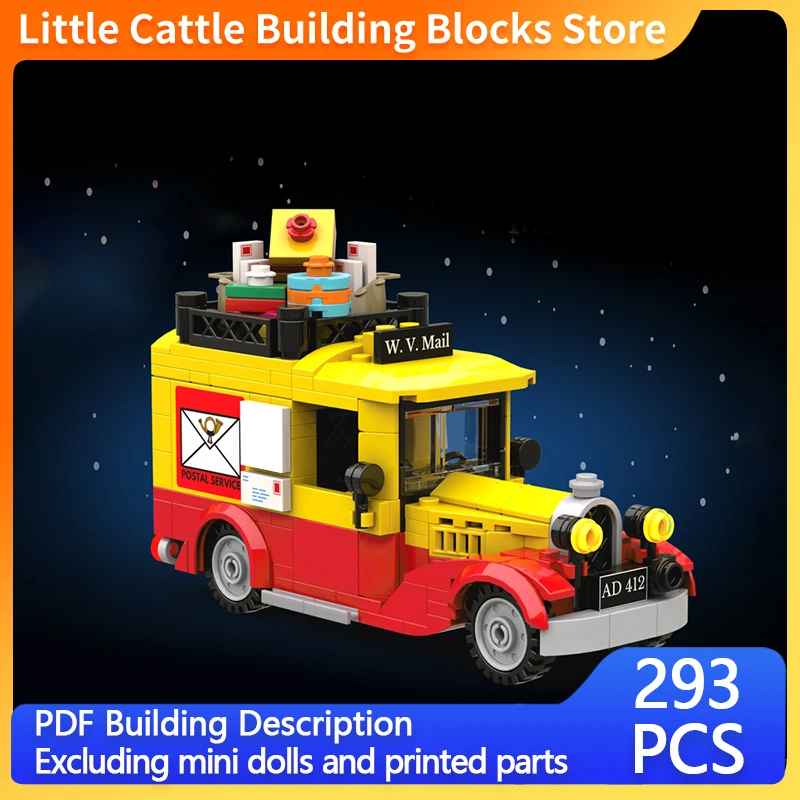 city-car-model-moc-building-bricks-postal-truck-modular-technology-toys-suit-display-christmas-ideal-gift
