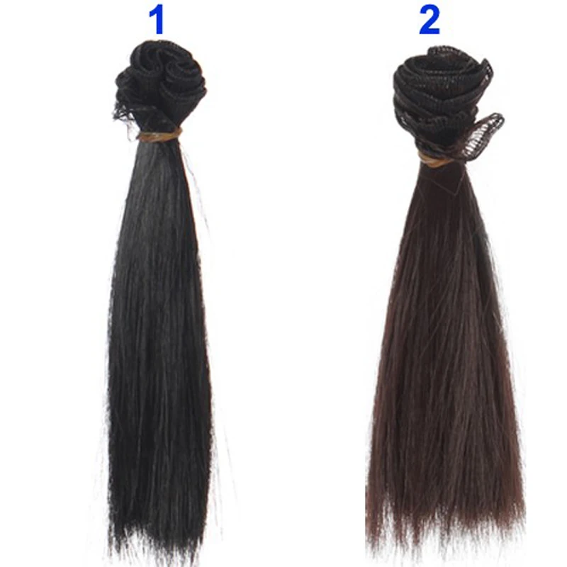 One Piece 5cm 15cm 25cm Short  Long Straight Doll Hair for 1/3 1/4  1/6 BJD Diy Accessory