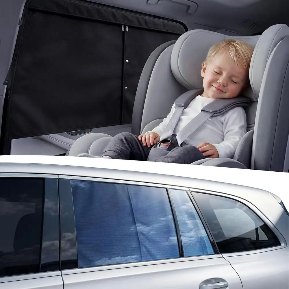 

Усовершенствованные автомобильные шторки для окон - 99% защита от УФ-излучения, боковые шторки для приватности и защиты от солнца (2 шт.)