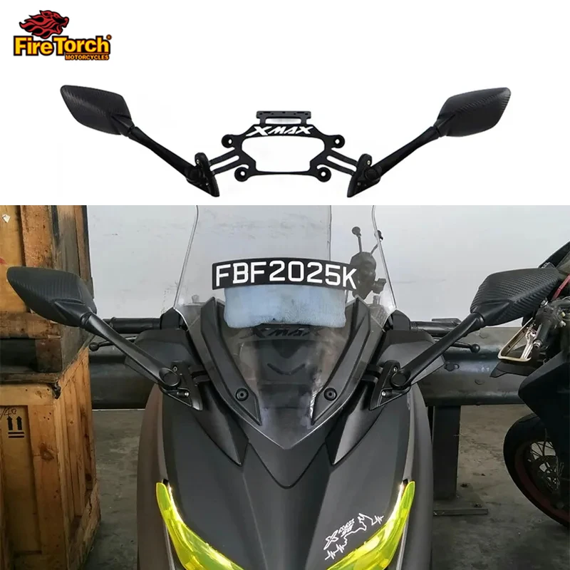 

Slip On For YAMAHA XMAX 125 XMAX 300 XMAX 250 XMAX 400 Motorcycle Rear View Mirrors Front Fixed Phone Bracket Rearview Holde