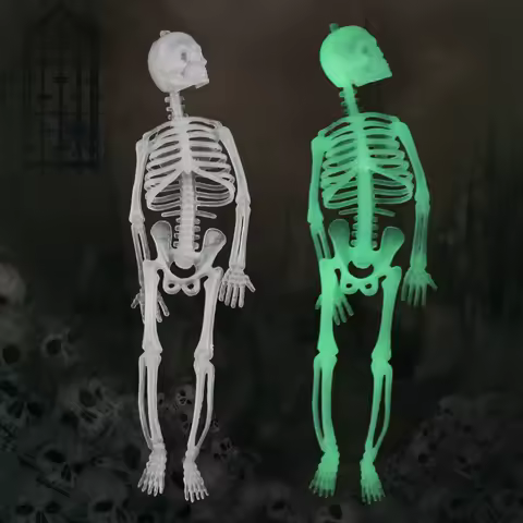 1pc horror noctilucous skeleton Halloween decoration haunted house props funny toys human skeleton pendant