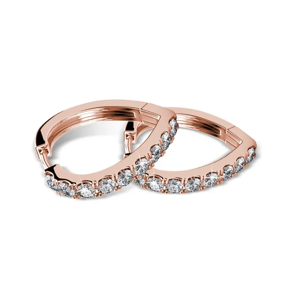 

Daisini серьги-кольца для женщин из латуни с инкрустацией кристаллами, ювелирные изделия с покрытием из розового золота, аксессуары для вечеринок и свиданий