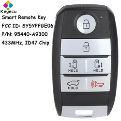 KEYECU inteligentny klucz zdalnie sterowanym samochodowym z 6 przyciskami 433MHz Chip ID47 do Kia Sedona 2015-2020 Fob 95440-A9300 FCC ID: SY5YPFGE06