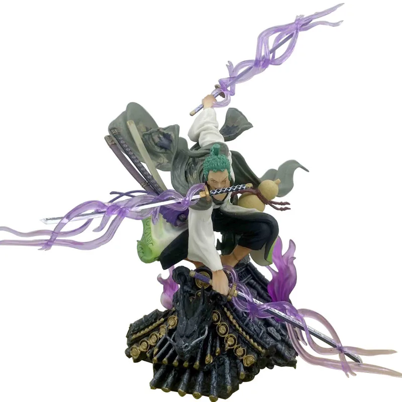 21CM One Piece and the Kingdom of One Roof Solon Kimono Three Knives Flow Solon Box Set Anime Handmade Model Ornament