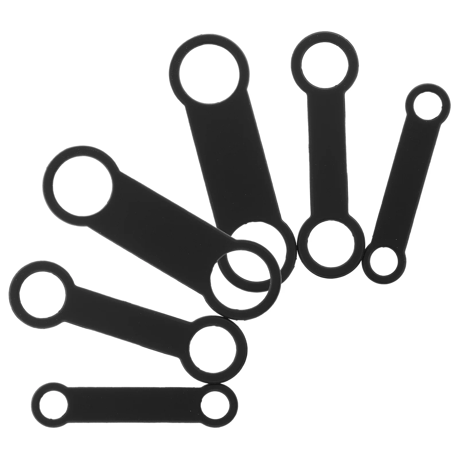 

6pcs Pet Id Tag Holder Silicone Replacement Bands Jingle Free Silent Slide On Collar Attachment For Dogs Elastic Dog Tag Cover