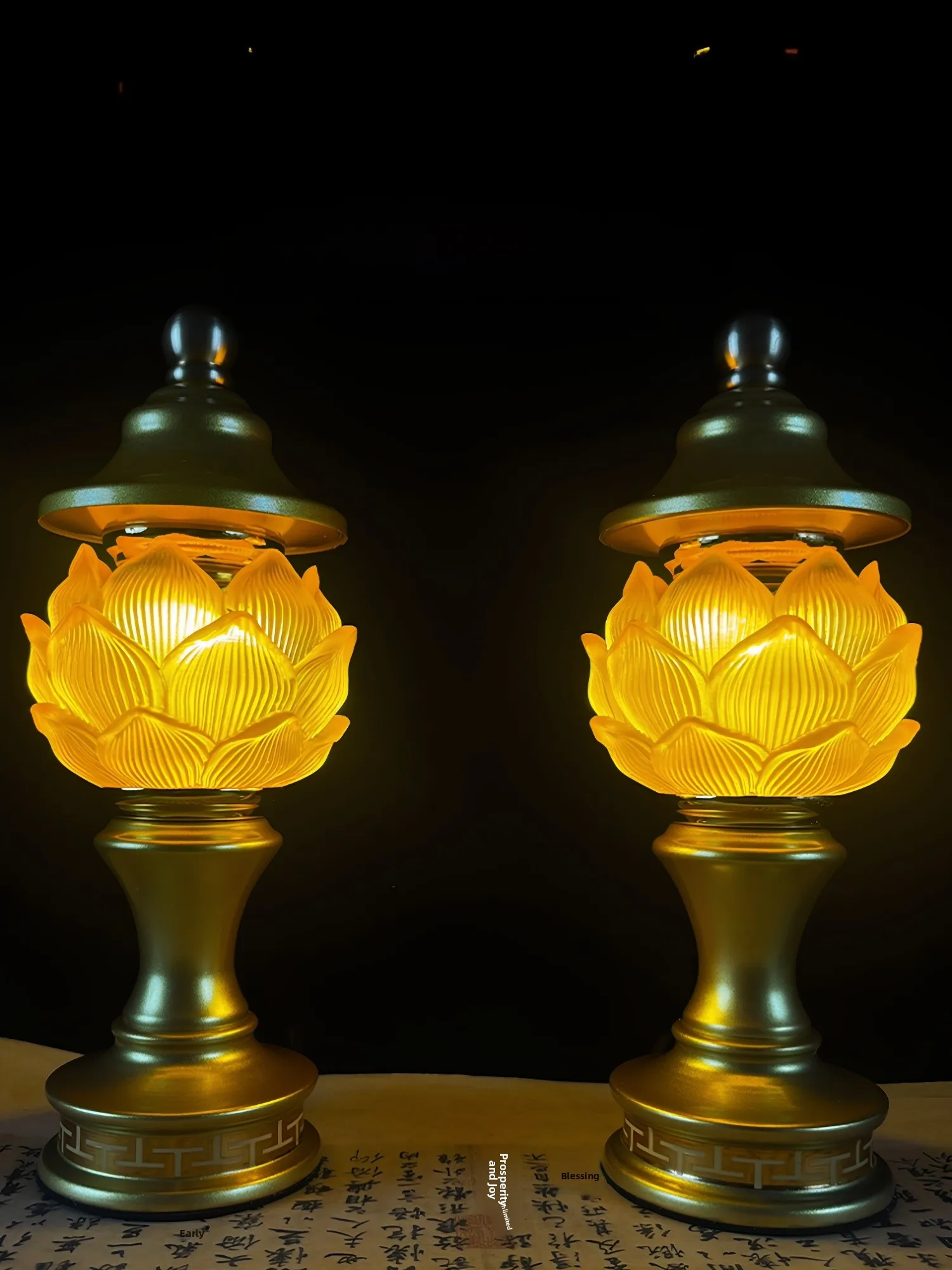 

Buddha Lighting Lamp Home Use LED Lotus Lamp Offering Light for Buddha And Guanyin Long Burning Lamp Powered