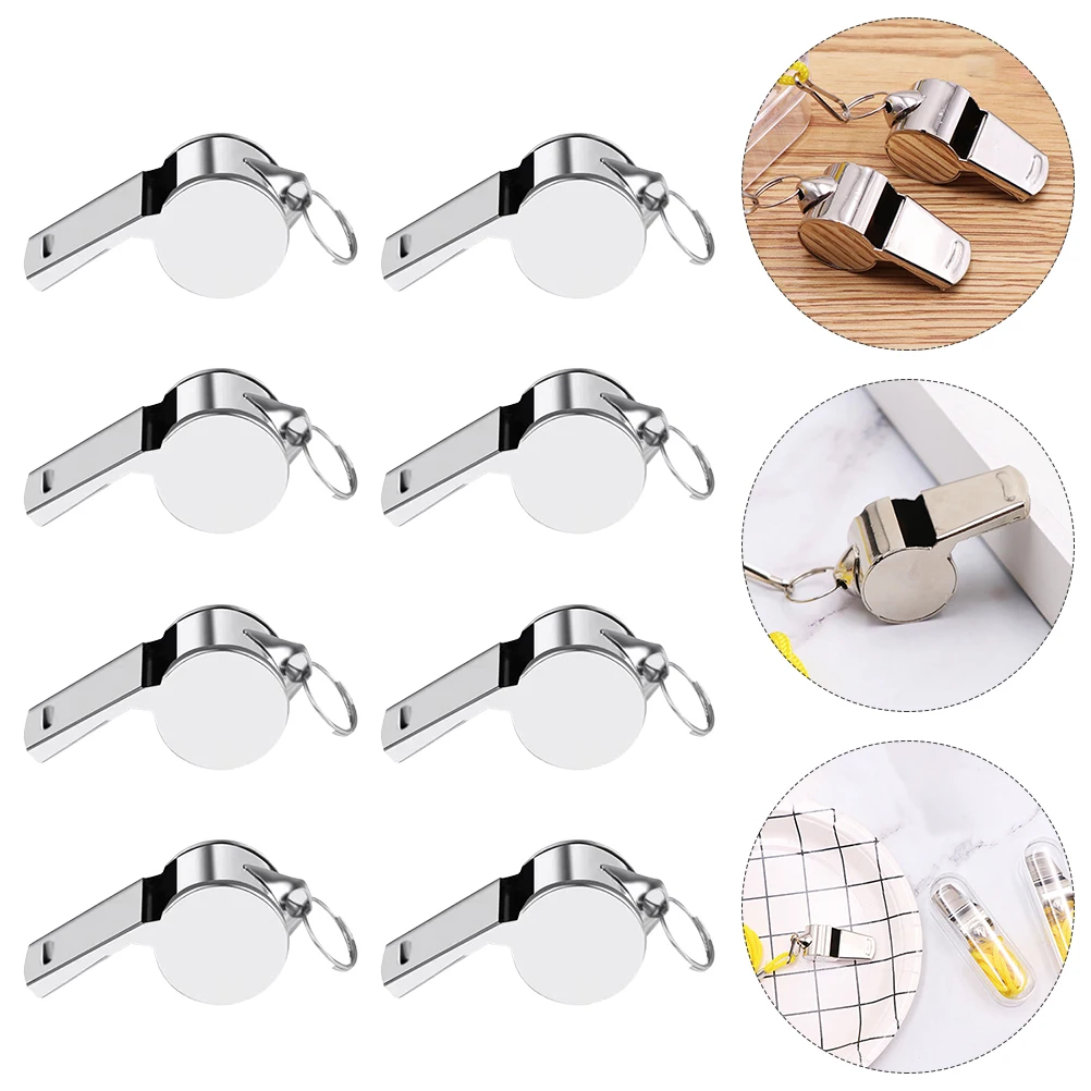 

12pcs Stainless Steel Whistle Loud Crisp Sound Referee Sports Outdoor Survival Emergency Accessory Multi Use Portable Lanyard