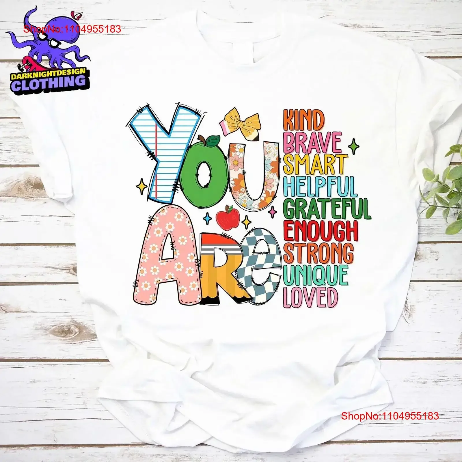 Camiseta You Are Kind Loved, profesor motivacional, afirmaciones positivas, reconocimiento de la vida, vintage, lavada, informal, elegante
