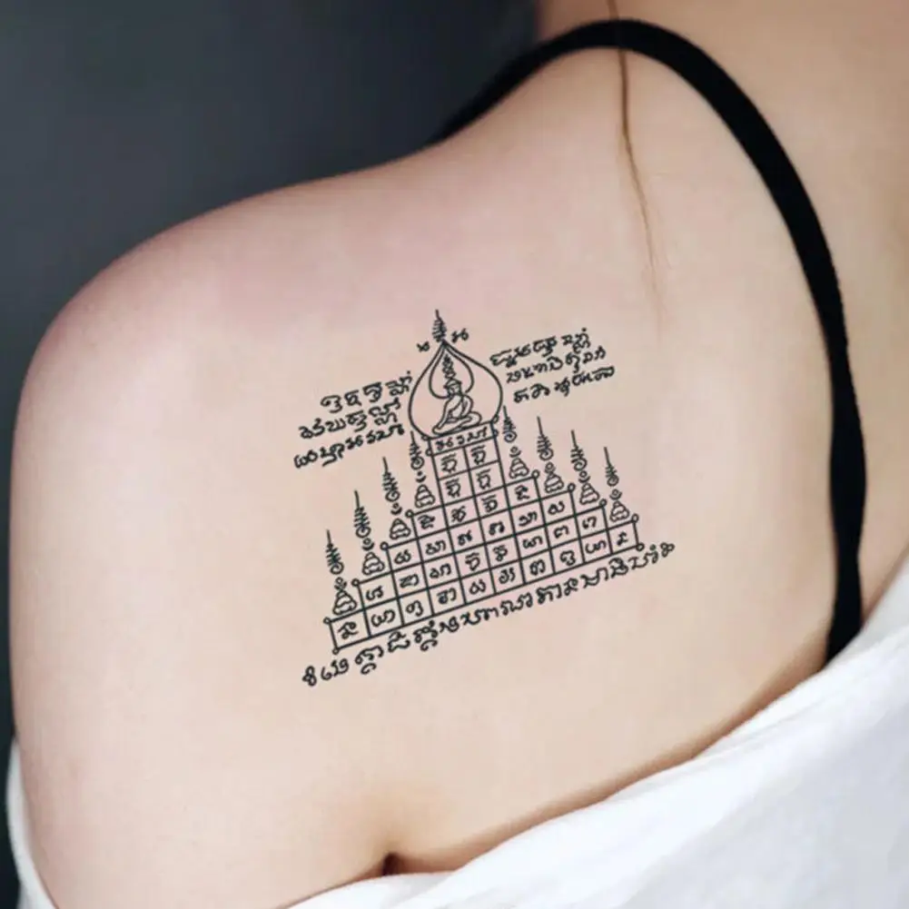 التايلاندية النصي العشبية عصير الوشم ملصق التايلاندية النصي الوشم الرموز مقاوم للماء طويلة الأمد شبه دائمة الأزهار كم الوشم #2