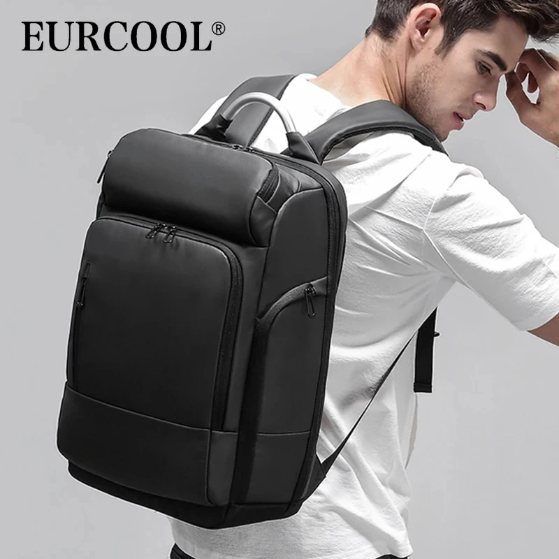 17.3 Inch PVC&Polyester Men Backpack High Quality Waterproof Business Laptop Backpack Travel Bags Large Capacity Backpack