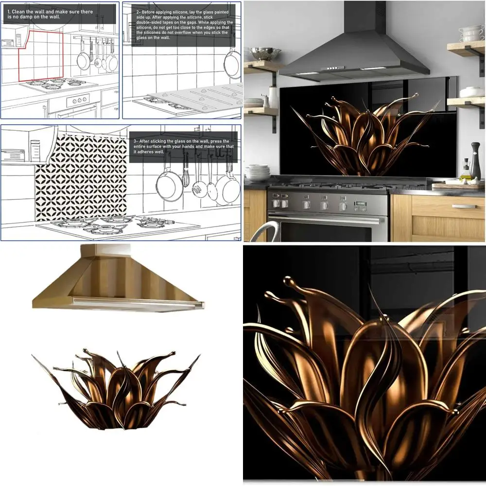 

Прочный стеклянный кухонный щиток, защита для плиты, брызговик для варочной панели, разделочная доска, декоративная плитка, домашнее настенное искусство (30x14 дюймов)