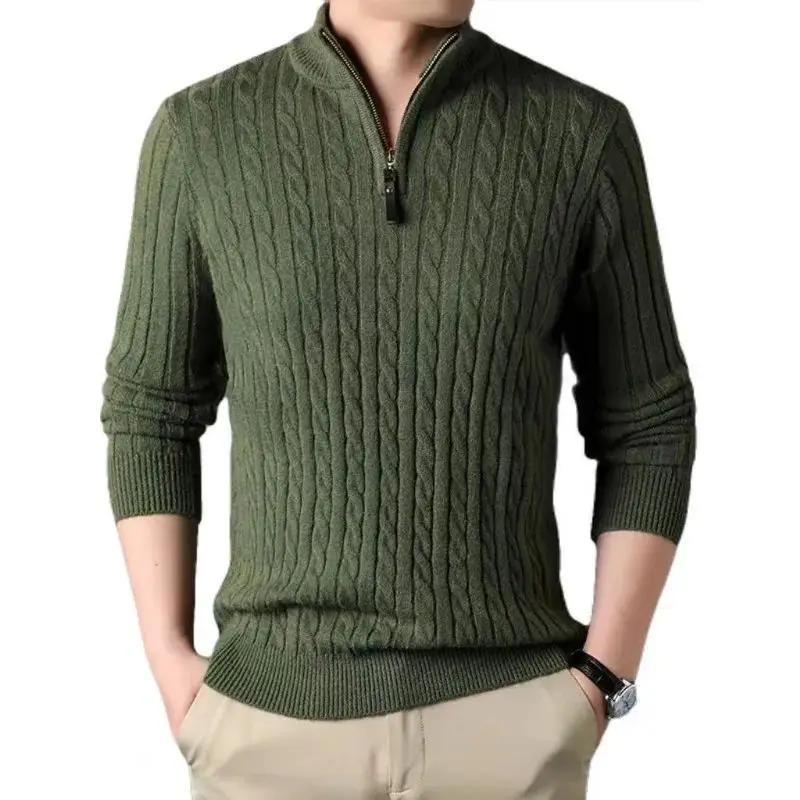 

Winter Mens Slim Fit Casual Knitted Quarter Zip Sweater Long Sve Boat Ne Youthful Vitali Sle Other Brand Knitwear