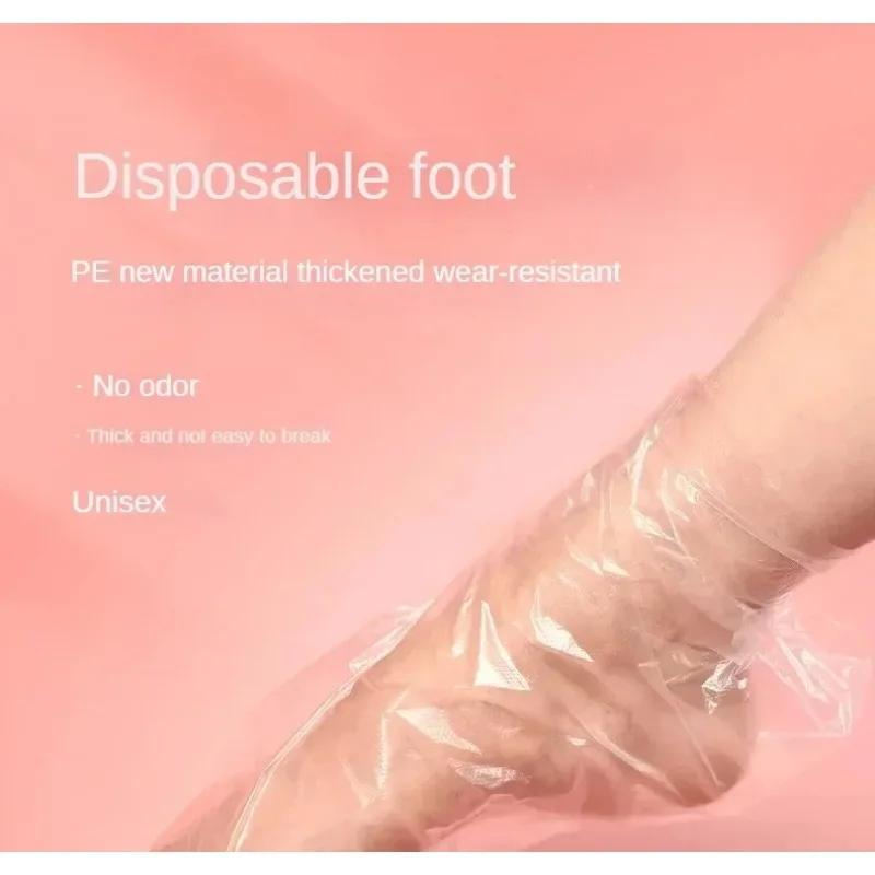 100 szt. Jednorazowe Wodoodporne Folie na Stopy Zestaw Ochronny na Popękane Stopy Nakładki do Moczenia Butów Pokrowce do Pielęgnacji Stóp