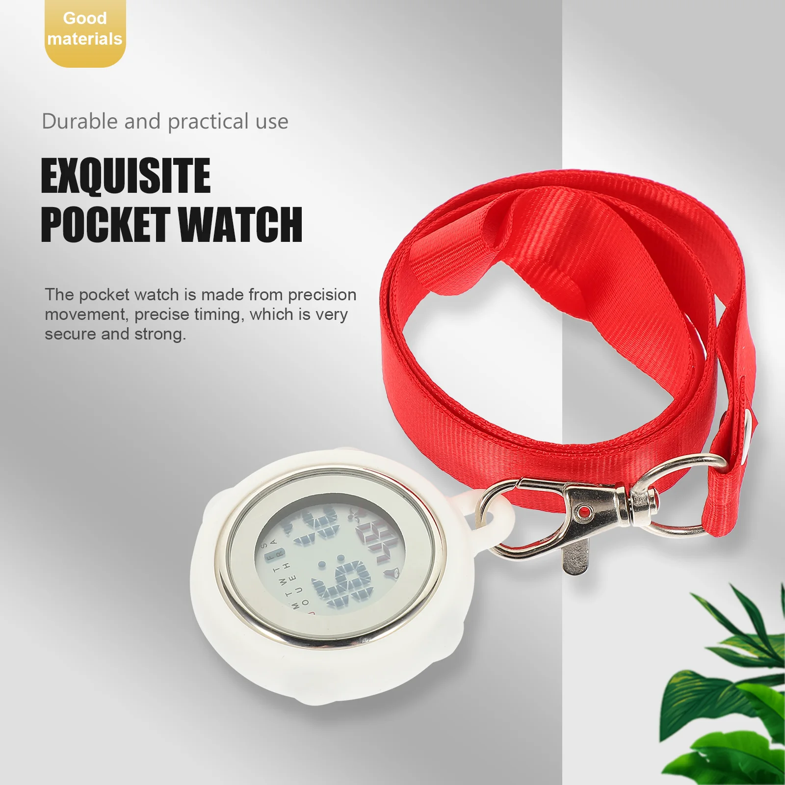 

Digital Stopwatch Pocket Watch for Nurses Blue Strap Lightweight Precise Timing Keychain Clip On Chest Watch Nurse