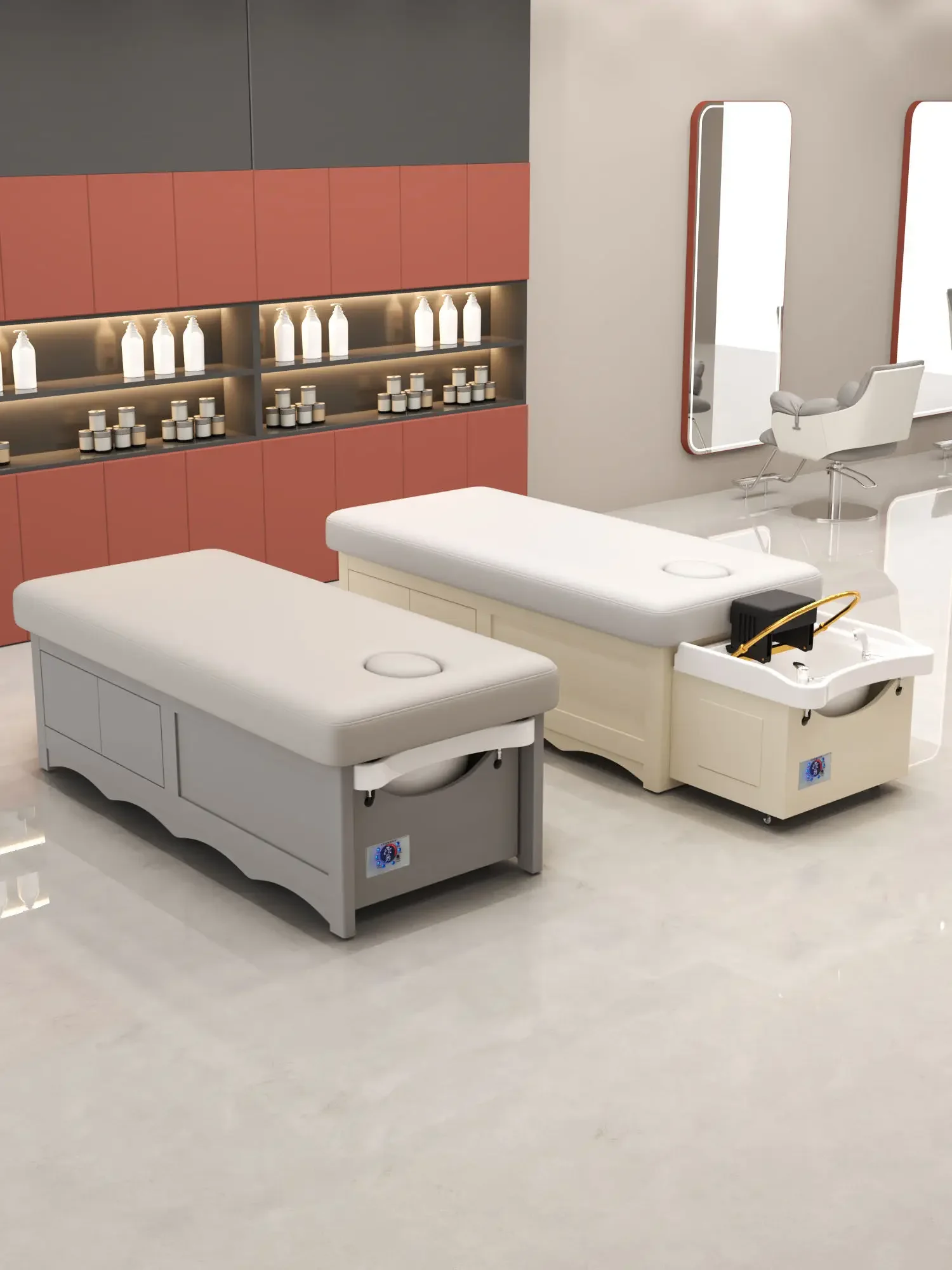 a*-Head therapy massage integrated push-pull shampoo bed beauty salon barber shop special water circulation fumigation.