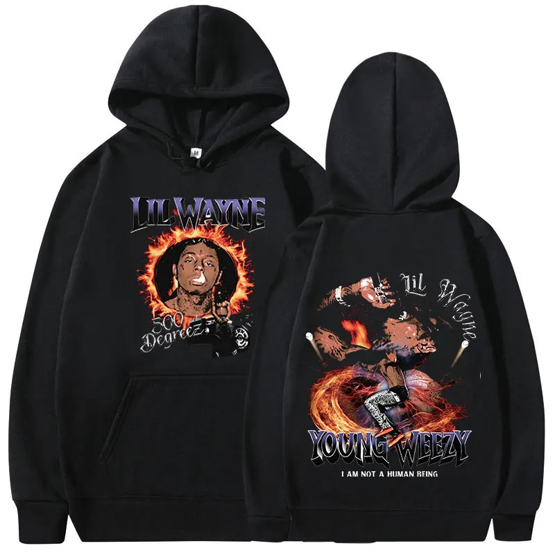 

Rapper Lil Wayne Hoodies I Am Not A Human Being Graphic Hoodie Men's Fashion Vintage Hip Hop Long Sleeve Oversized Sweatshirts