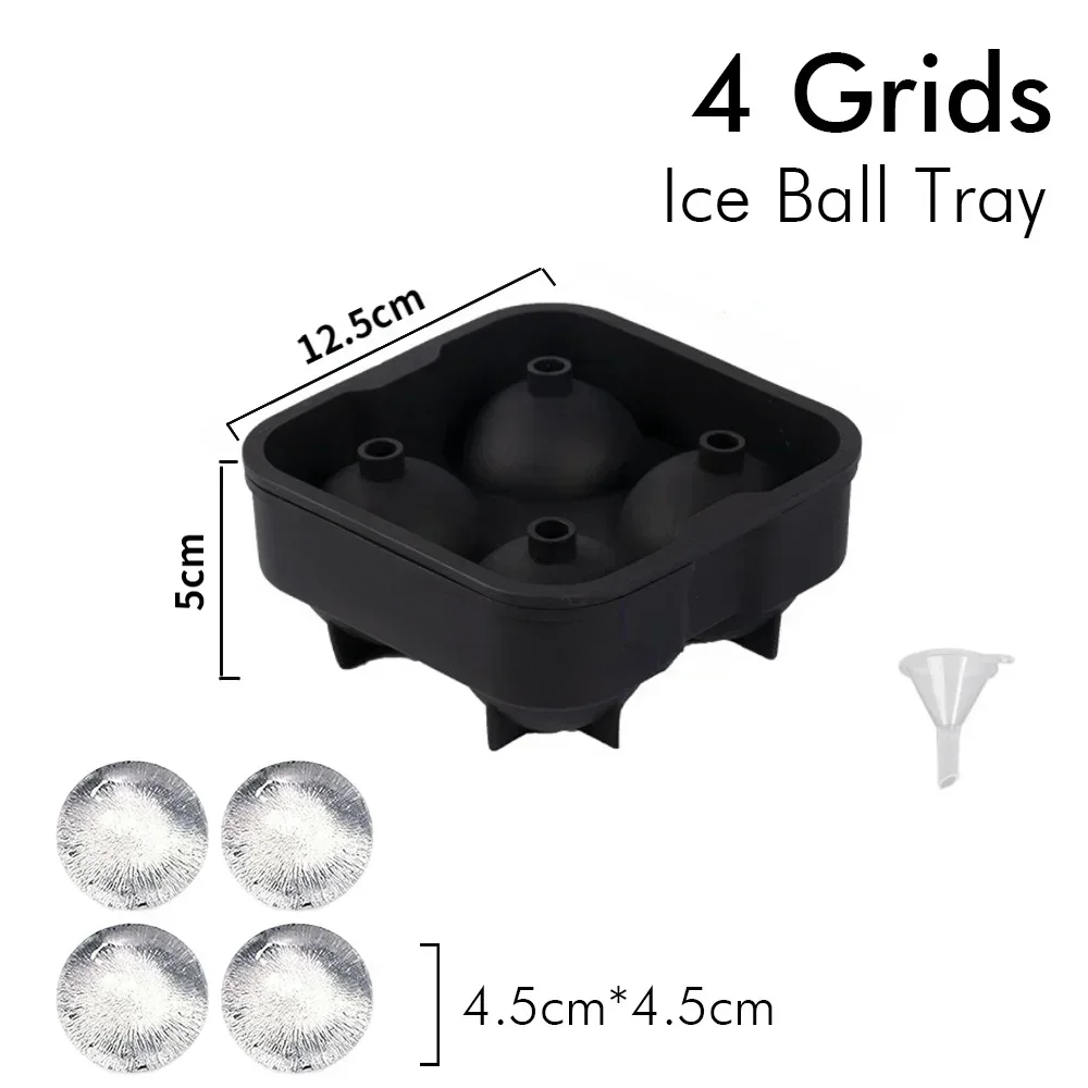Eiswürfelschale, Silikon-Eisball-Gefrierschrankform, quadratischer Eiswürfelbereiter mit Deckel, 4/6/8 Gitter für Whiskey, Cocktail, Kaffeezubehör