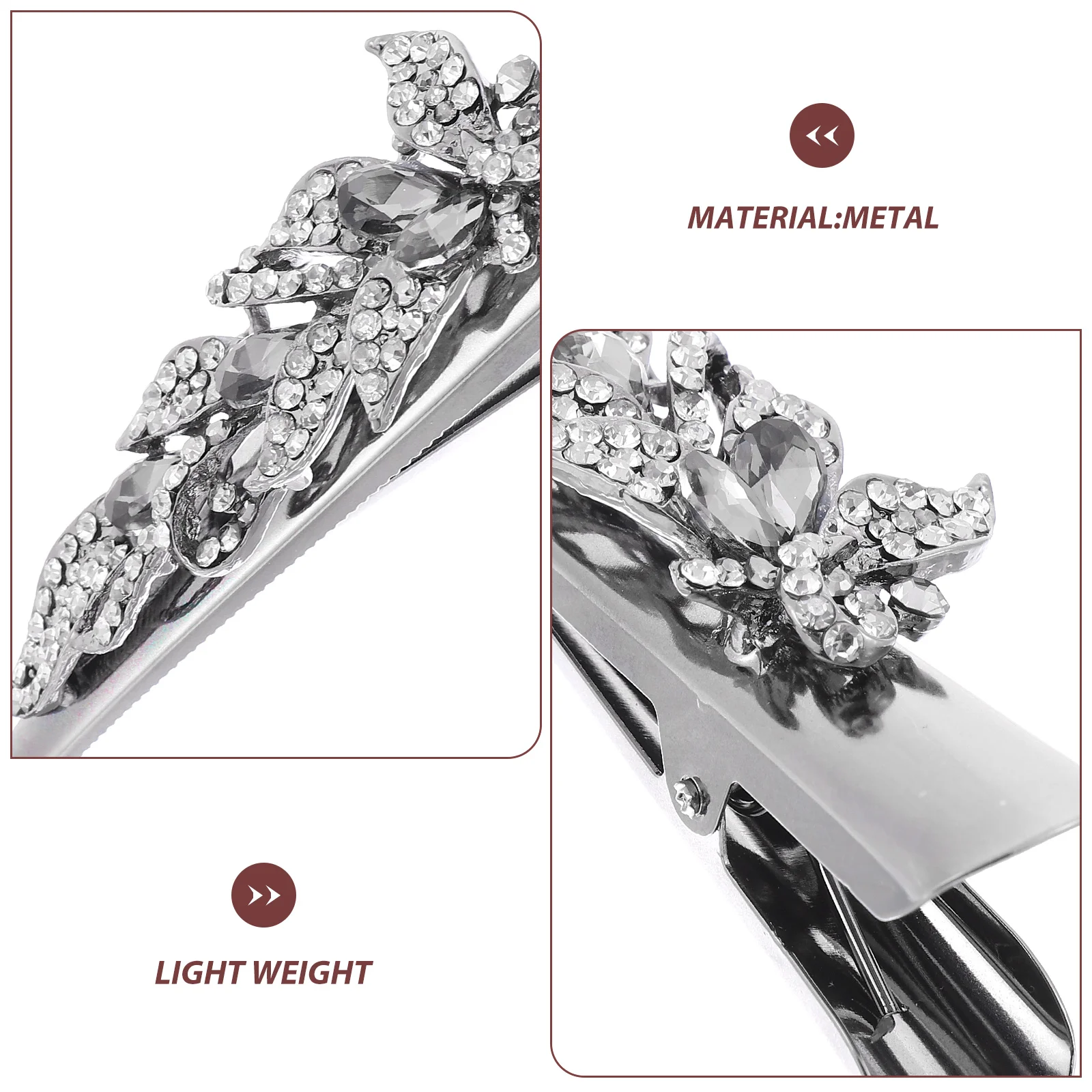 

Vintage Large Rhinestone Metal Hair Clips Women Girl Accessories Bobby Pins Hairpin For Adult Long Hair Decorations