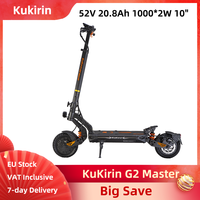 KuKirin G2 Master Electric Scooter Foldable 52V 20.8Ah 1081Wh 1000W * 2 Dual Motor 10 Inch Off-Road Wheels Folding E-scooter