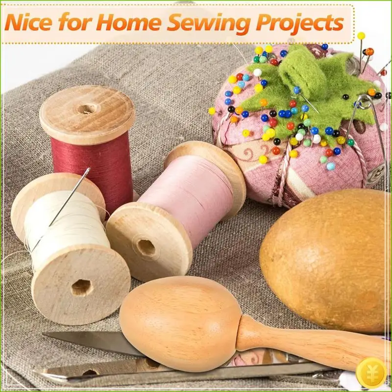 طقم مستلزمات جريئة مكون من قطعتين، بيضة جريئة للجوارب، مستلزمات رمي الفطر الخشبية مع خياطة إبر العين #2