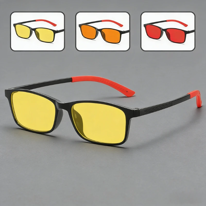 

Ultra-Lightweight Square Frame Anti-Blue Light Glasses Unisex Classic Night Vision Driving Goggles Eye Protection Eyewear
