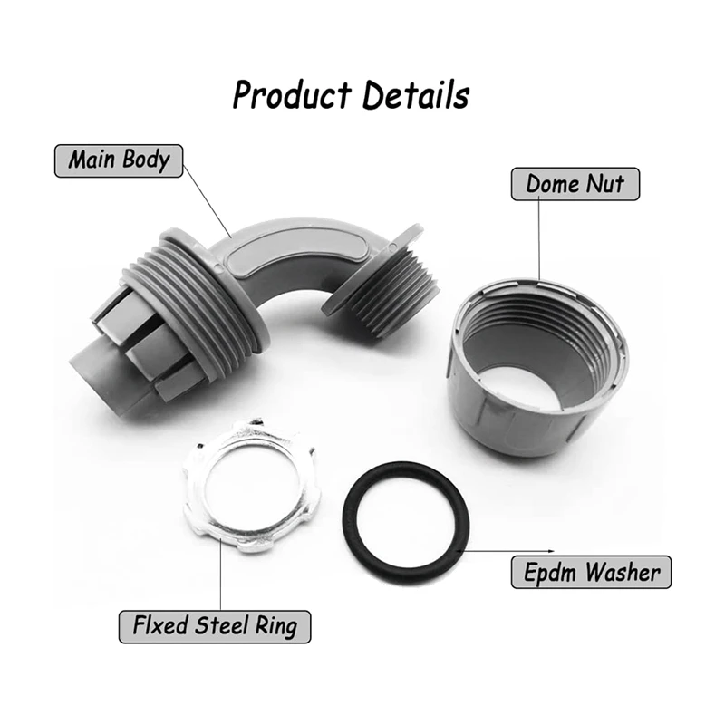 1/2 Inch Liquid Tight Connector PVC Flexible Electrical Conduit Fittings 90 Degree Conduit Connector Fittings(16 Pieces)