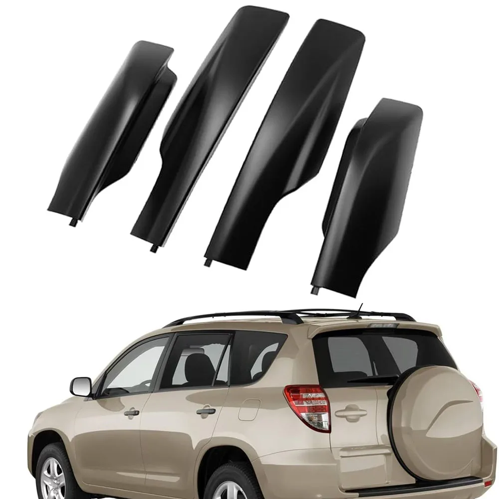 

Roof Cargo Rack Rail End Cover Shell Cap Trim for Toyota RAV4 2006-2012, ABS Roof Rack Cross Bar Rail Protection Cover 4PCS