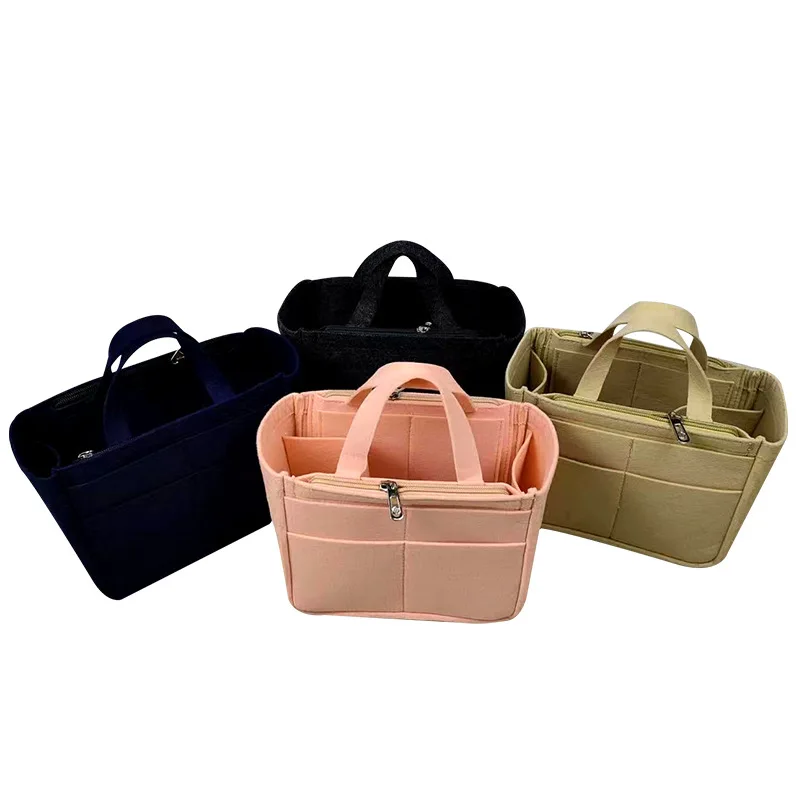 Large capacity felt makeup bag for travel, portable, foldable, handbag felt storage, makeup bag