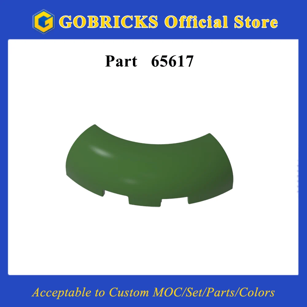 Gobricks 1 Pcs Brick Round Corner 3 x 3 x 1 with Bottom Cut Outs No Studs 1/4 Arch Compatible With 65617 Model Parts Kids Toys
