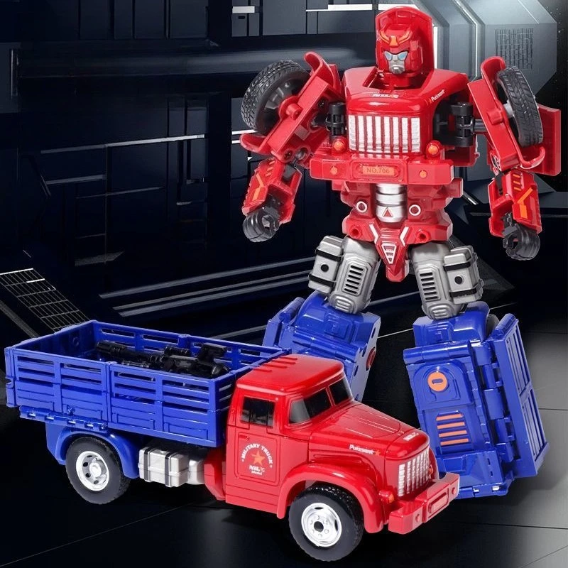 7''/18cm Plastics Model Transformation Robot Military Vehicle Mecha Warrior Action Figure Collection Model Toys Boxed Boy Gifts