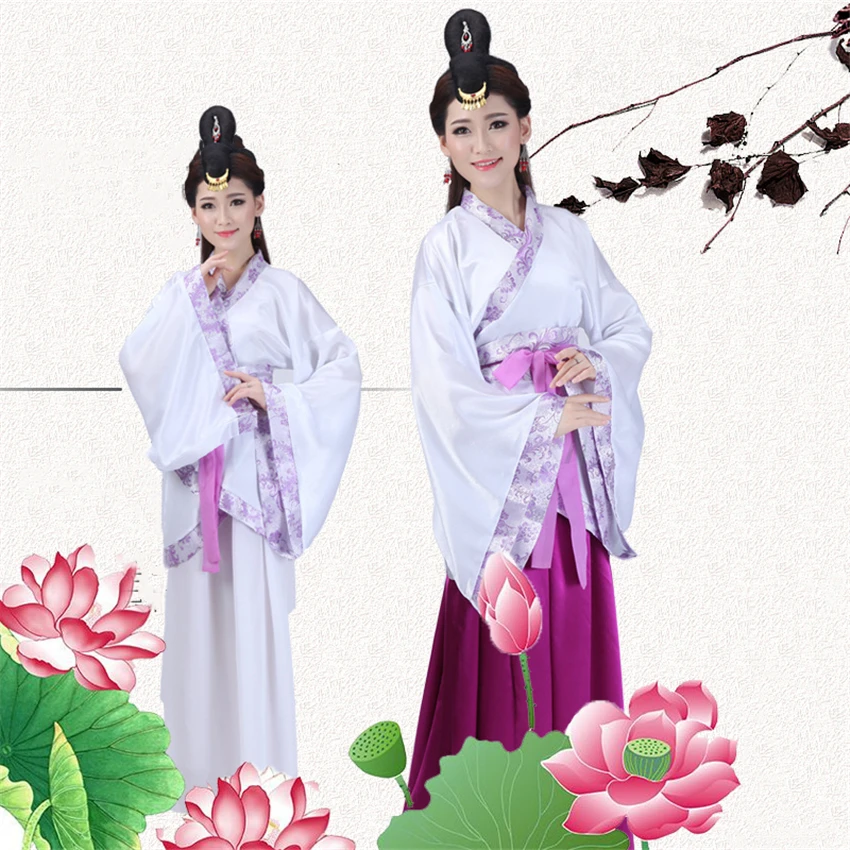 Chinese Traditional Hanfu Dress Woman Elegant Dance Costumes Ancient Tang Dynasty Retro Cheongsam Performance Photography Cloth