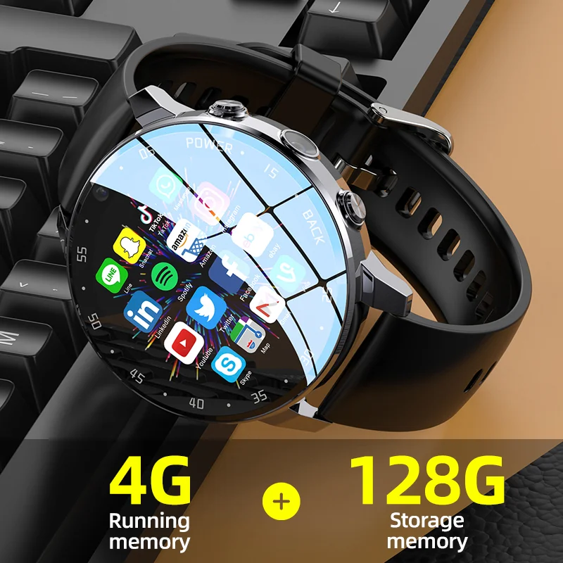 

2023 NEW Global Version 4G NET Smartwatch Android OS 800mAH Battery 1.43" Screen Blood Pressure GPS Location Men Smart Watch