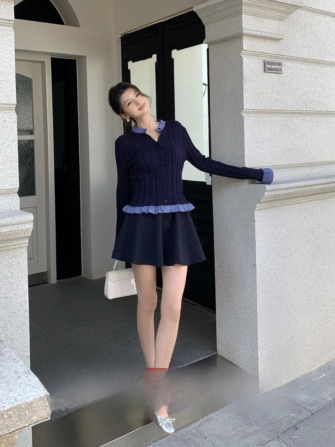 

UKILAU New Miu Series High Waist Slim A-Line Skirt Women's Casual Versatile Ele Umbrella Skirt Commute Sle Pure Color