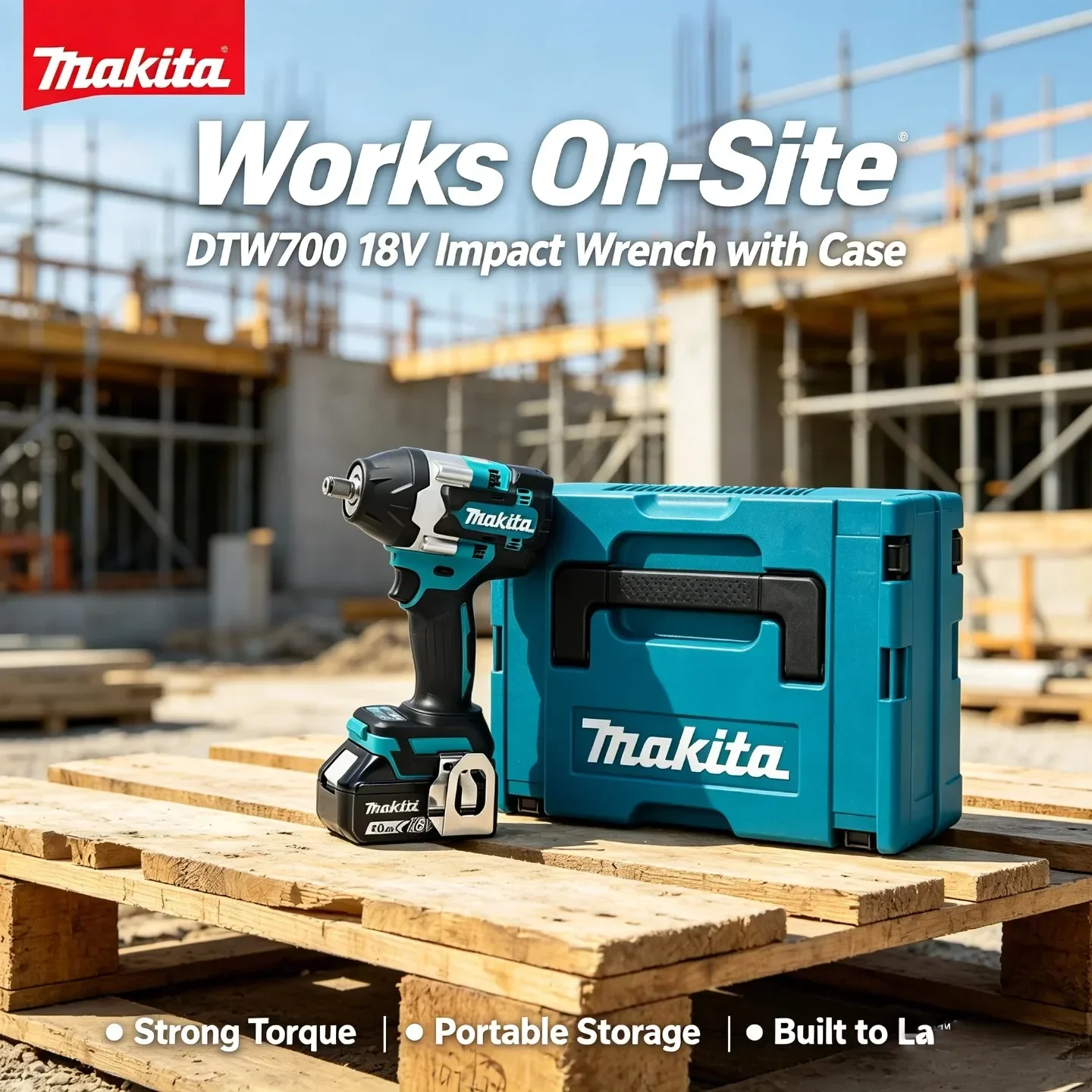Avvitatore a impulsi elettrico a batteria al litio da 18 V, 700 Nm, modello Makita DTW700, motore brushless, senza fili, con velocità variabile, arresto automatico, alta efficienza, durevole.