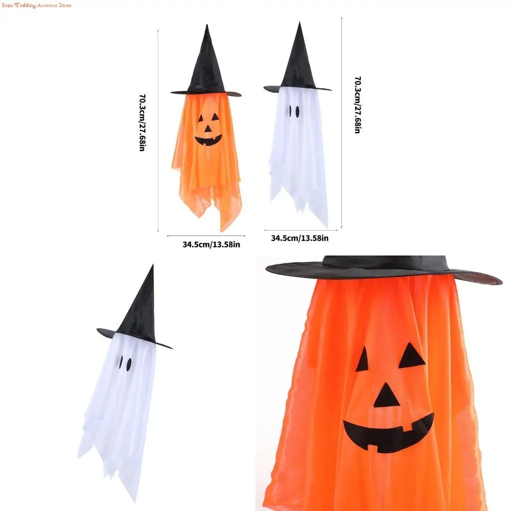 G92D Halloween Hanging Ornaments for Tree Decorations Halloween Pumpkin Ghosty Witch Hat Pendant Halloween Tree Ornament