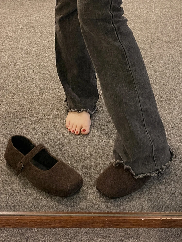Damskie jesienne mokasyny z płytkimi ustami i palcami jesienne damskie trampki na co dzień mokasyny mieszkania Retro jesienne mokasyny nowa zima