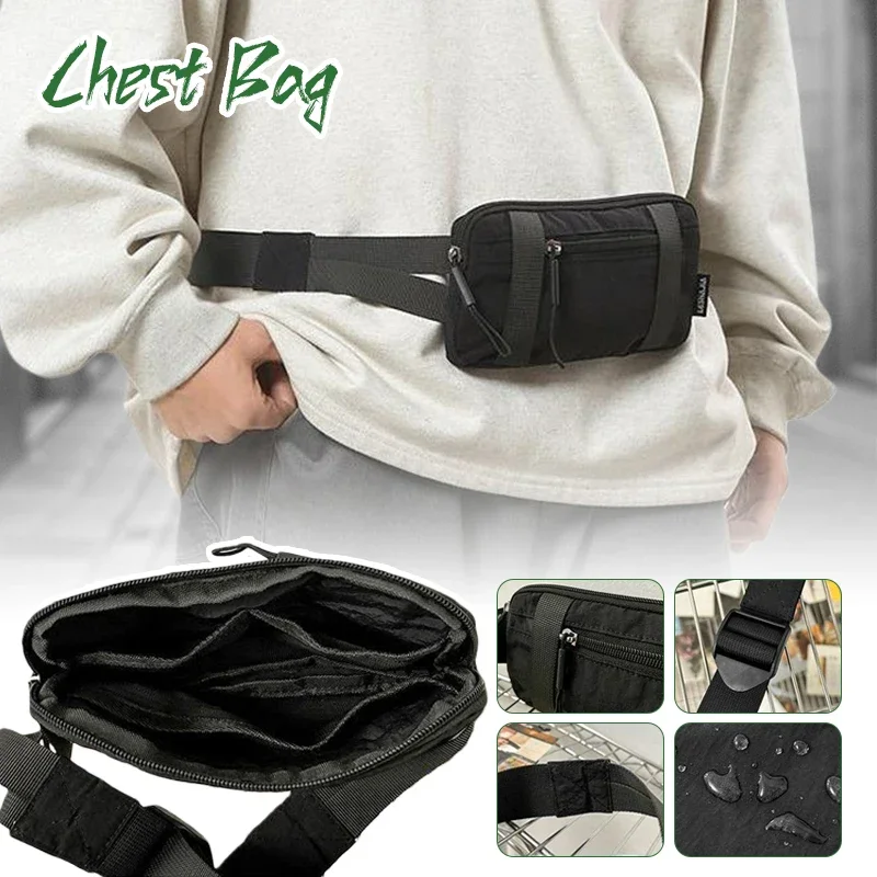 

1pc Chest Bag Pure Color Nylon Lightweight Sports Crossbody Bag Outdoor Fitness Running Waist Bag Cycling Fitn Phone Bag